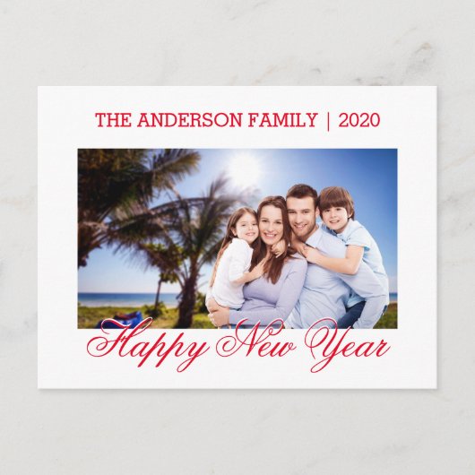 Happy New Year Family Photo ポストカード (正面)