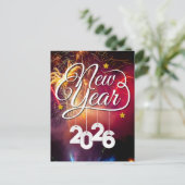 Happy New Year – Festive Celebration Design ポストカード (スタンド正面)