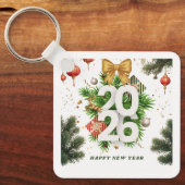 Happy New Year – Festive Christmas Toys, Ornaments キーホルダー (正面)