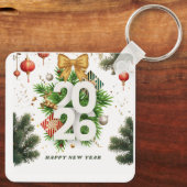 Happy New Year – Festive Christmas Toys, Ornaments キーホルダー (裏面)