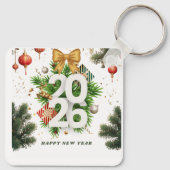 Happy New Year – Festive Christmas Toys, Ornaments キーホルダー (裏面)