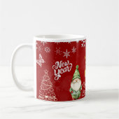 Happy New Year Festive Gnome Coffee Mug コーヒーマグカップ (左)