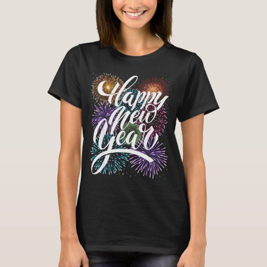 Happy New Year Firework Family Matching Men Women  Tシャツ (正面)