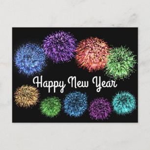 Happy New Year Fireworks #1はがき ポストカード