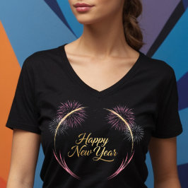 Happy New Year Fireworks Design Tシャツ