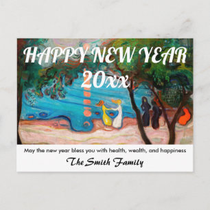 Happy New Year from Dance on the Dance by Munch ポストカード