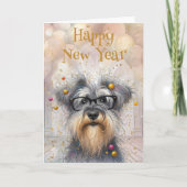 Happy New Year Funny Shaggy Dog カード (正面)