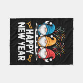 Happy New Year Gnomes For Party Lovers And Festive フリースブランケット (正面(横))