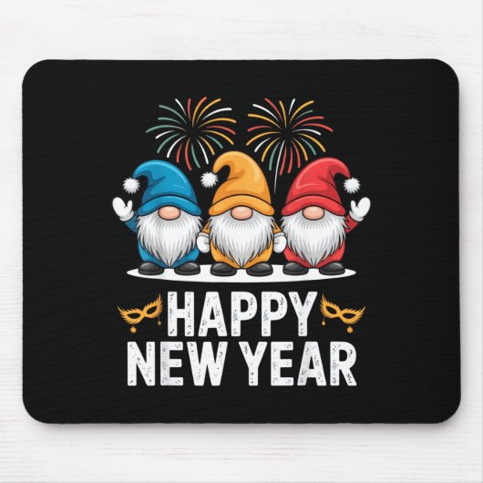 Happy New Year Gnomes For Party Lovers And Festive マウスパッド (正面)