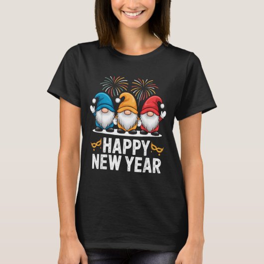 Happy New Year Gnomes For Party Lovers And Festive Tシャツ (正面)