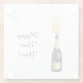Happy New Year Gold Bottle ガラスコースター (裏面)