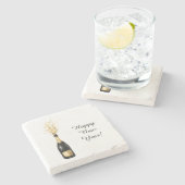 Happy New Year Gold Bottle ストーンコースター (横)