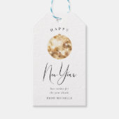 Happy New Year Gold Disco Ball ギフトタグ (正面)