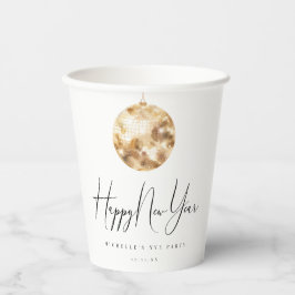 Happy New Year Gold Disco Ball 紙コップ