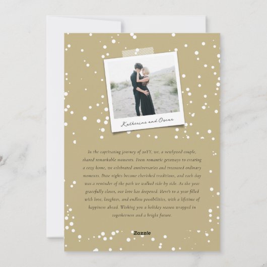 Happy New Year Gold Foil Blocks スタイリッシュ 3枚 シーズンカード (裏面)