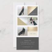 Happy New Year Gold Foil Blocks スタイリッシュ 3枚 シーズンカード (正面)