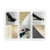 Happy New Year Gold Foil Blocks スタイリッシュ 3枚 マグネット (横)