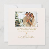 Happy New Year Gold Script 4 Photo Collage Neutral シーズンカード (裏面)