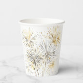 Happy New Year Gold Silver Fireworks 紙コップ (裏面)