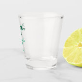 Happy new year green add family name year simple  ショットグラス (右)