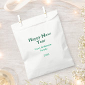 Happy new year green add family name year simple  フェイバーバッグ (クリップ留めされた状態)