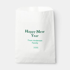 Happy new year green add family name year simple  フェイバーバッグ