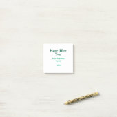 Happy new year green add family name year simple  ポストイット (デスク上)