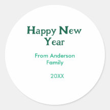 Happy new year green add family name year simple 
