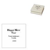 Happy new year green add family name year simple ラバースタンプ (押印)
