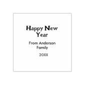 Happy new year green add family name year simple ラバースタンプ (インプリント)