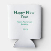 Happy new year green add family name year simple  缶クーラー (裏面)