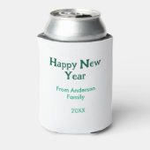 Happy new year green add family name year simple  缶クーラー (缶裏面)