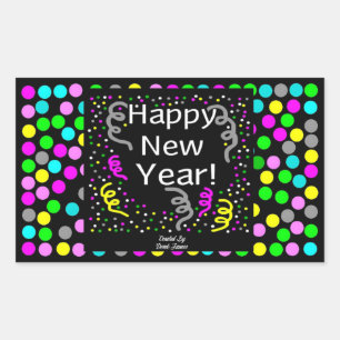 Happy New Year Greetings長方形シール 長方形シール