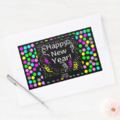 Happy New Year Greetings長方形シール 長方形シール (封筒)