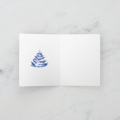 Happy New Year Hand-drawn White Blue Postcard カード (内部)