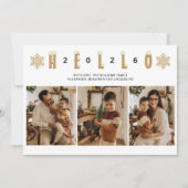 Happy New Year Hello 2026 Elegant Minimalist Gold シーズンカード (正面)