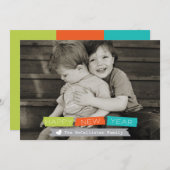 Happy New Year Holidayフォトカードフルブリードフォト シーズンカード (正面/裏面)