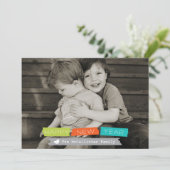 Happy New Year Holidayフォトカードフルブリードフォト シーズンカード (スタンド正面)