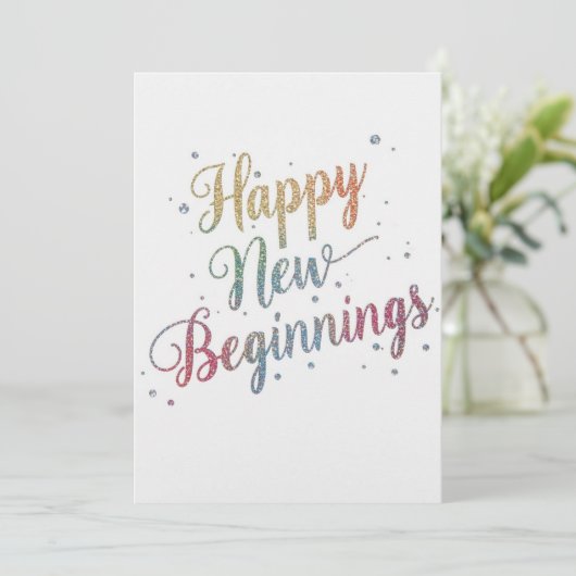 Happy new year holiday elegant Flat Card (スタンド正面)