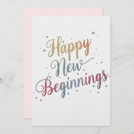 Happy new year holiday elegant Flat Card (正面/裏面)