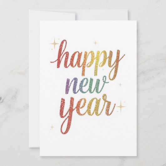 Happy new year holiday elegant Flat Card (正面)