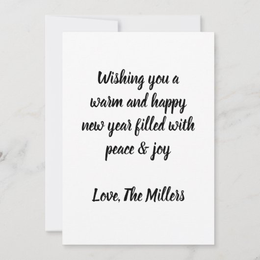 Happy new year holiday elegant Flat Card (裏面)