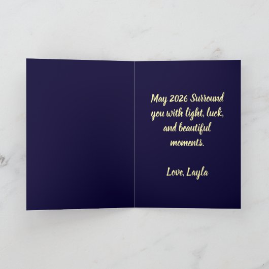 Happy new year holiday elegant Flat Card カード (内部)