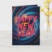 Happy new year holiday elegant Flat Card カード (黄色い花)