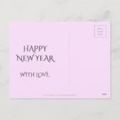 Happy New Year Hot Pink Kaleidoscope Design Floral シーズンポストカード (裏面)