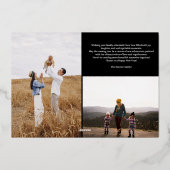 Happy New Year in reviewスクリプト15枚の写真黒 箔シーズンカード (裏面)