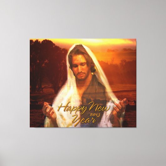 Happy New Year Jesus Wrapped キャンバス (正面)