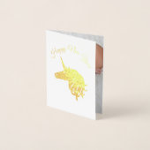 Happy New Year Magic Unicorn写真金ゴールド 箔カード (正面)