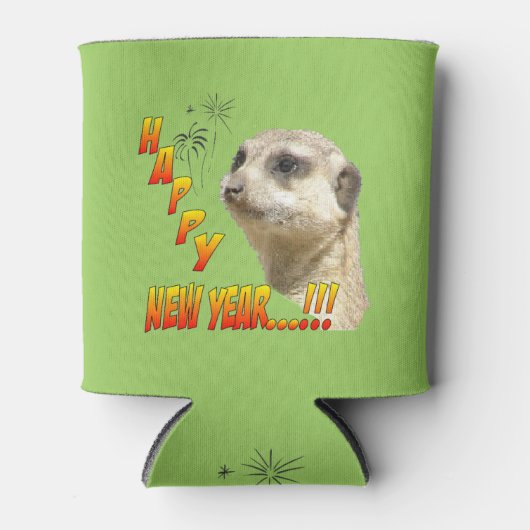 Happy New Year Meerkatクーラーボックスカスタマイズ 缶クーラー (正面)