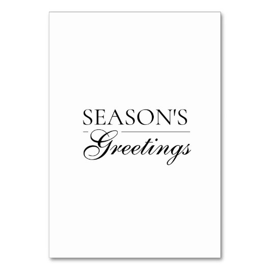 Happy New Year Merry Christmas Holiday Season テーブルナンバー (正面)